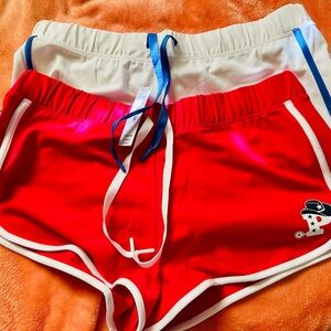 PINK Red and cream Athletic Shorts Set
